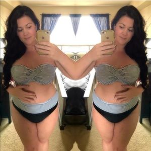 Striped bikini, can be strapless or with.